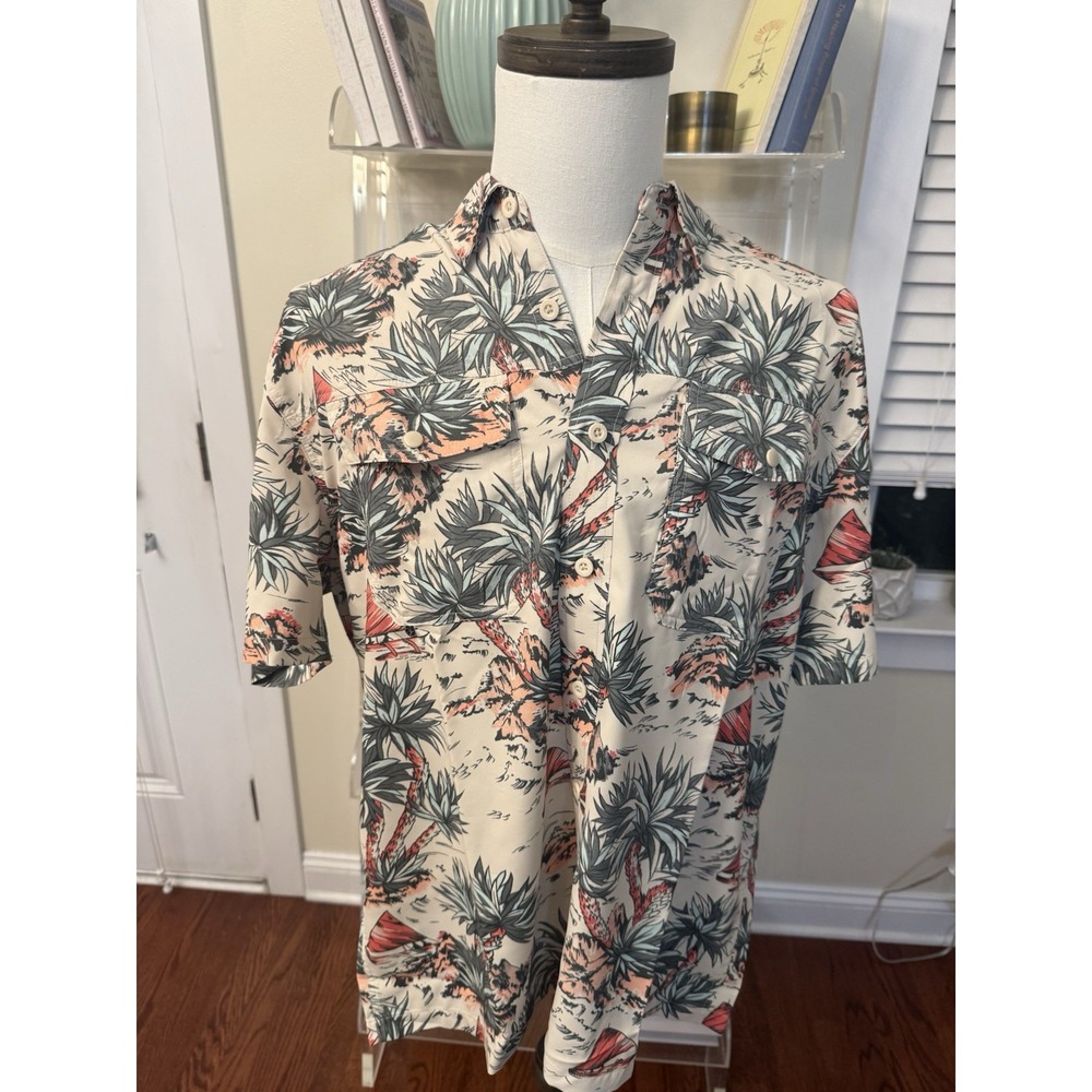 Faherty Men's Shoreline Air Shirt Top Hawaiian Resort Beach New NWT Large